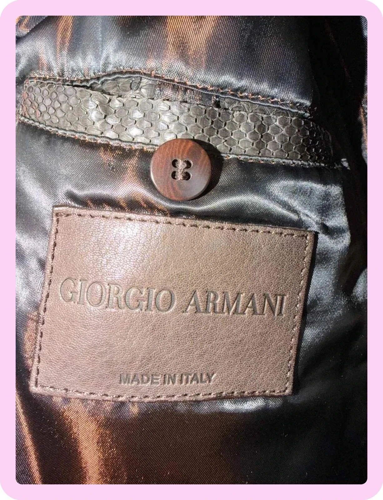 Casaco de couro modelo raro original Giorgio Armani tamanho xl – photo 14